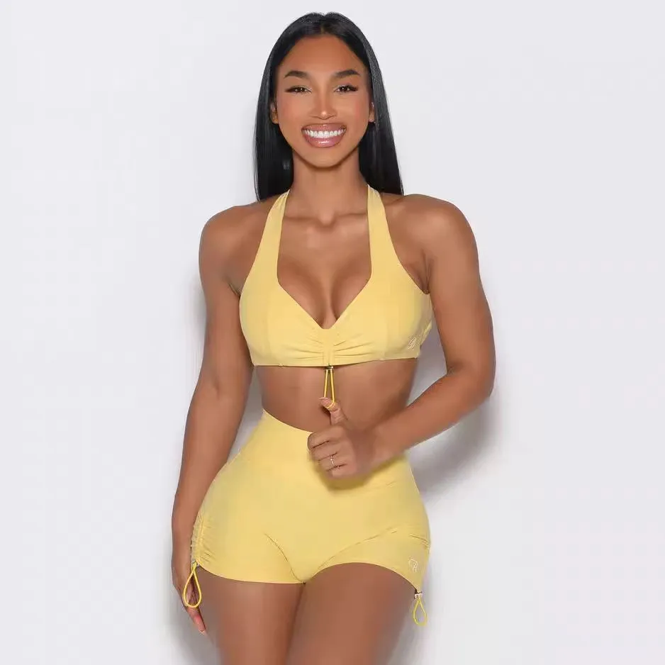 sutiã de ioga de comércio exterior feminino com cordão, sexy