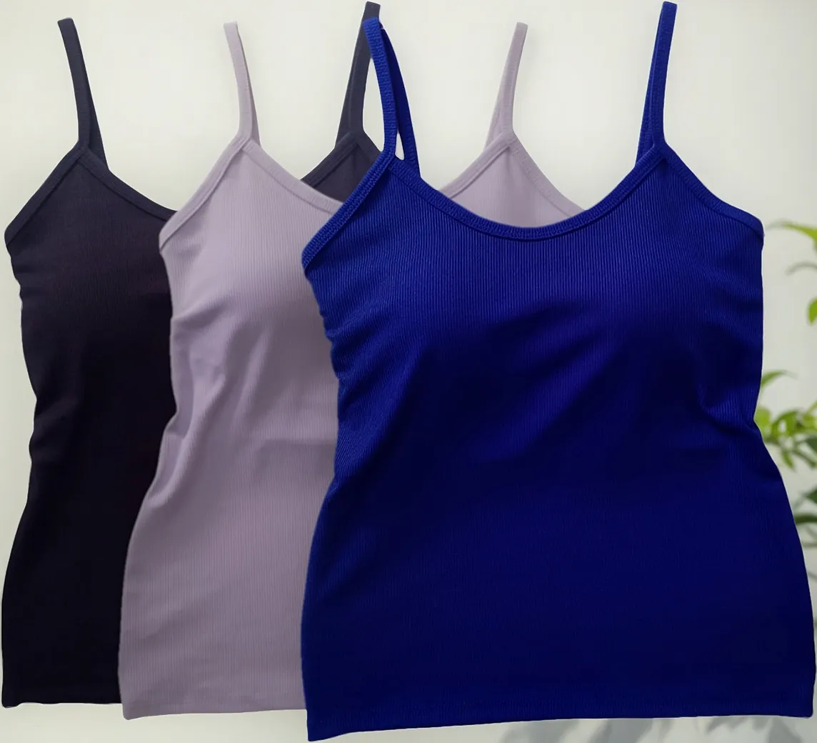 kit 3 blusas blusinha feminina basica regata alcinha bojo