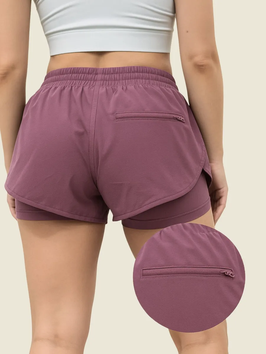 short academia compreensão fitness esportivo bolso celular